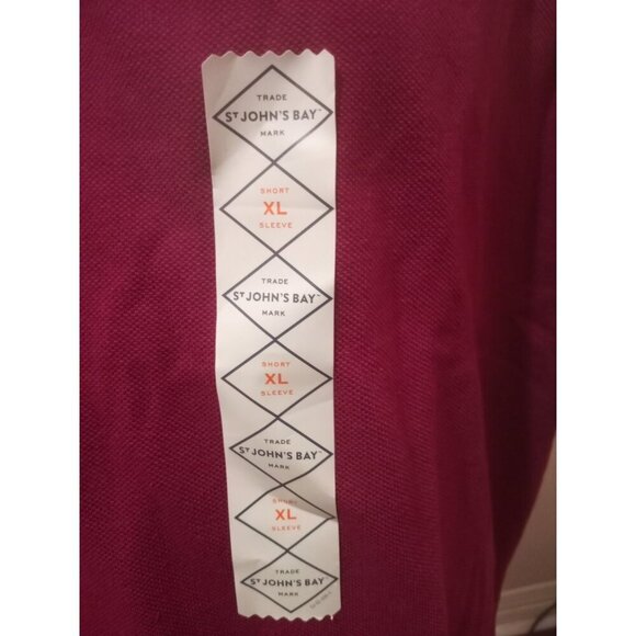 New St. John's Bay Mens Shirt XL Red Short Sleeve Polo New with Tags Legacy Polo - Picture 5 of 11